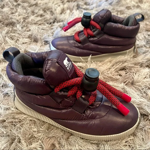 Sorel Out N About Puffy Lace Dark Plum Sneaker Boot - Picture 11 of 16